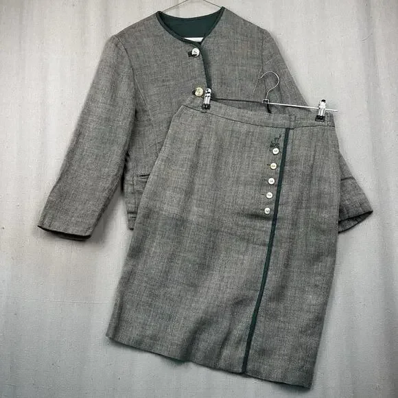 Vintage REHLI TRACHT Women's Linen Skirt Suit 80' Size Medium - Picture 2 of 16
